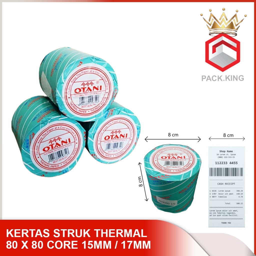 

KERTAS THERMAL 80X80 MM / KERTAS STRUK KASIR / STRUK KASIR 80X80 / STRUK 80X80 CORE 15MM