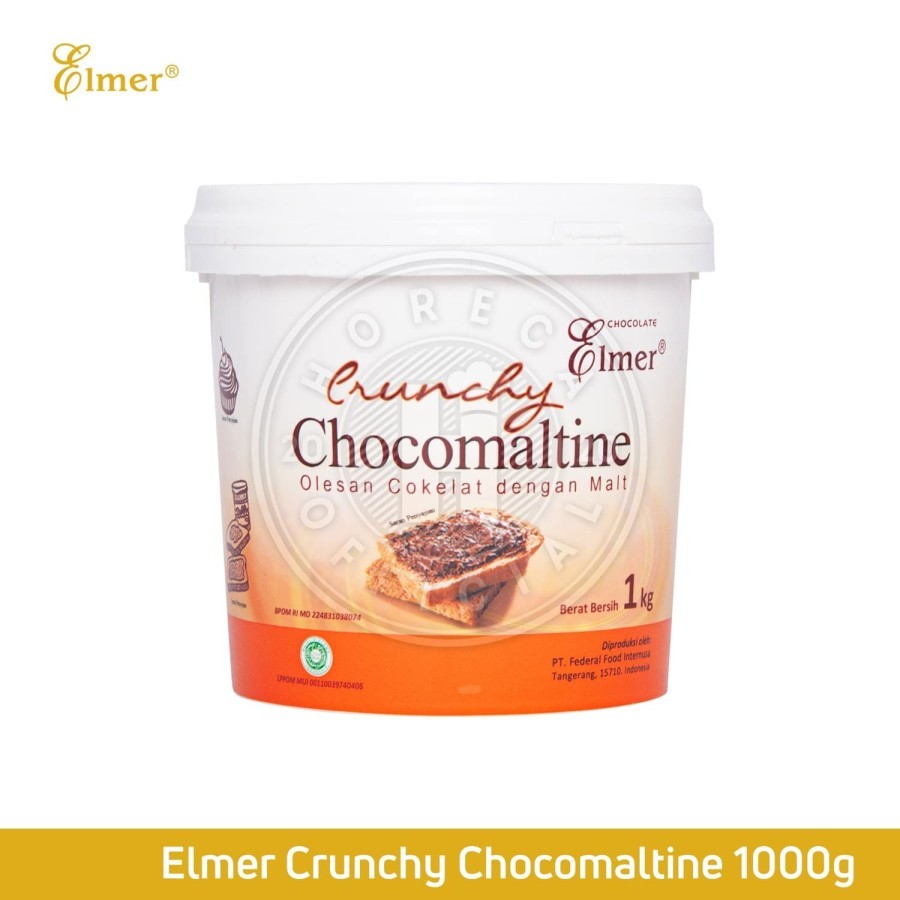 

Elmer Crunchy Chocomaltine 1000g | Selai Coklat Dengam Malt Krispi 1Kg