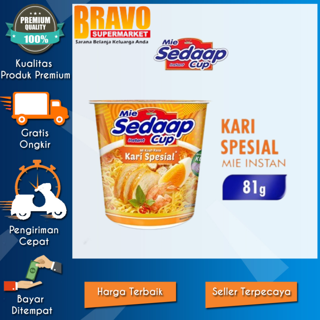 

Bravo Supermarket Tulungagung - Sedaap Mie Instan Cup Kari Spesial 81 gr