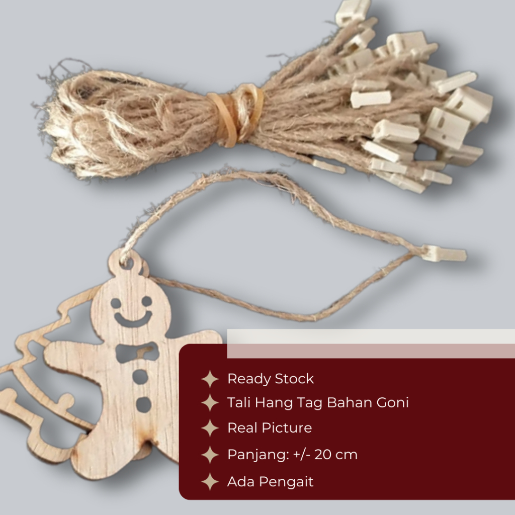 

Tali Hangtag Goni Gantungan Hampers Bingkisan Kado Baju Hang Tag Kayu
