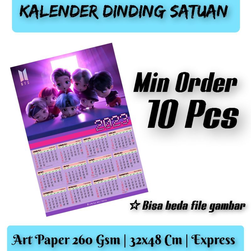 

[SATUAN] CETAK KALENDER DINDING CUSTOM 2025 A3+ SATUAN BAHAN AP260GSM TEBAL MURAH