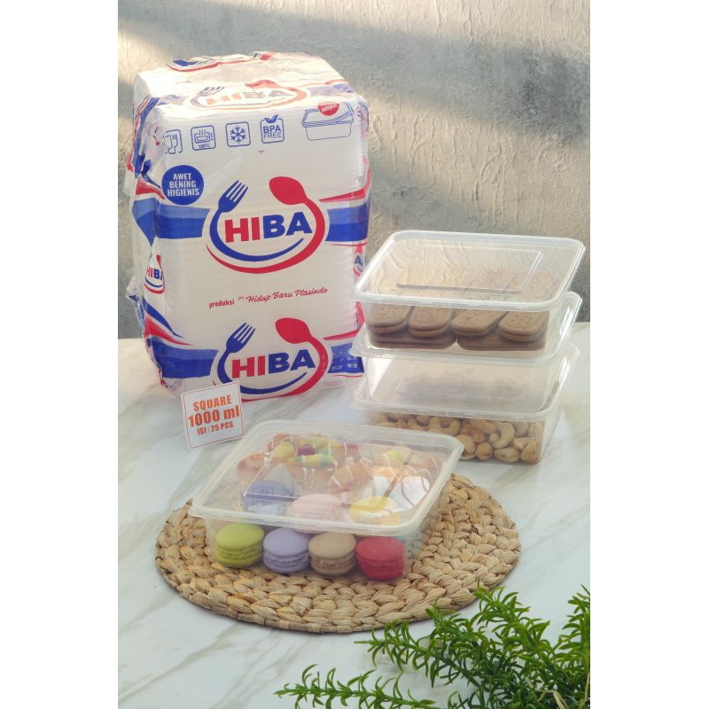 (PROMO) THINWALL HIBA 1000ml Square/Kotak