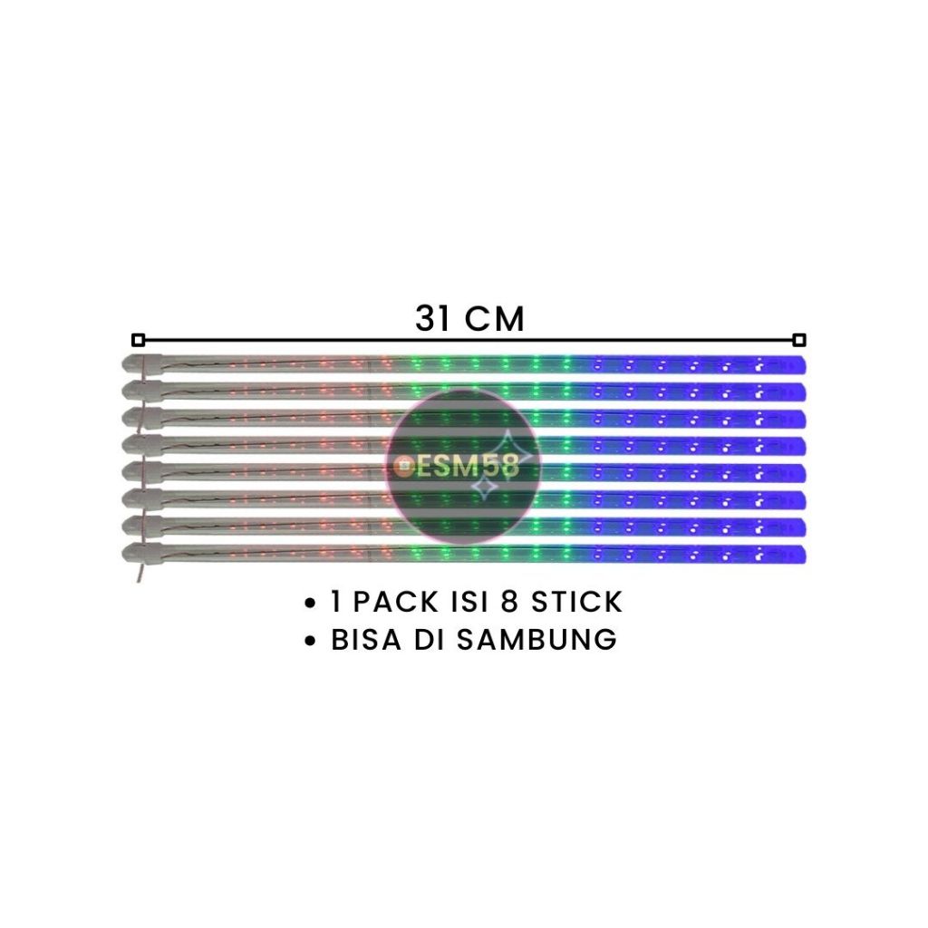 LAMPU LED METEOR RGB (1 SET ISI 8 TUBE)