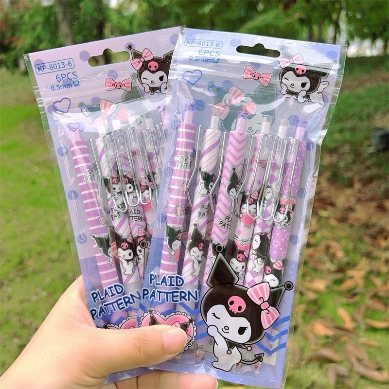 

[randomstuff] Pena Cair Motif Kuromi Ungu Hitam Sanrio Cartoon Lucu Unik Gelpen Pulpen Pencet Berkualitas Anti Macet Stationary Kit Korean Japanese Style Colorful Plaid Pattern Aesthetic