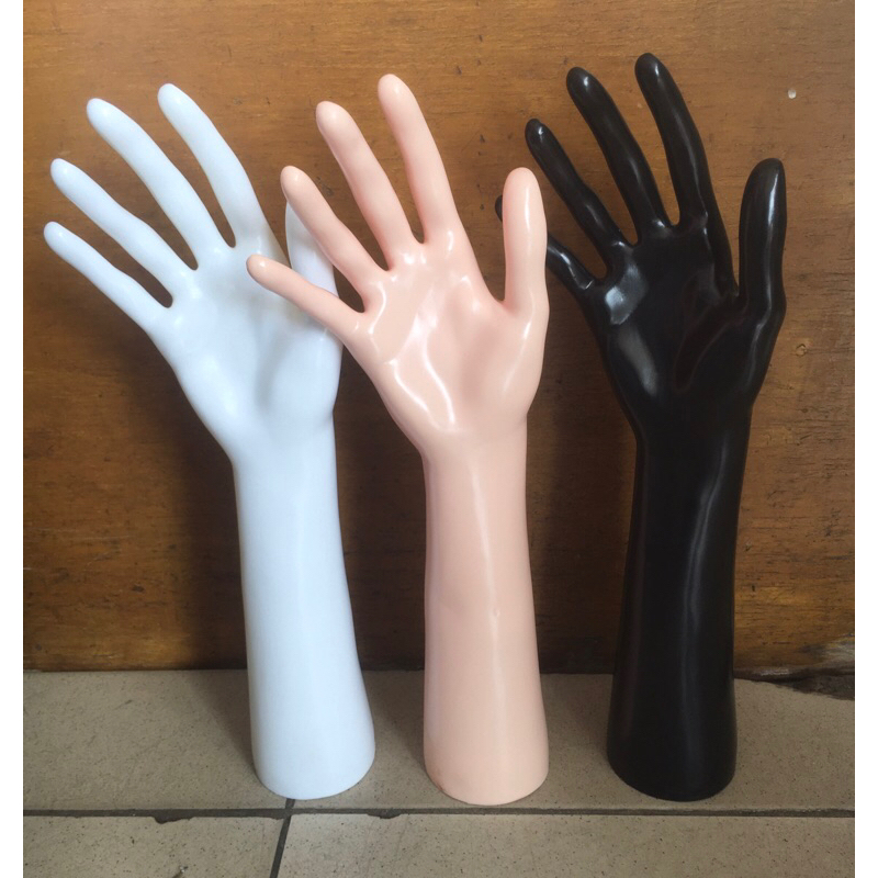 Patung Tangan Lurus Display Aksesoris Cincin Gelang Sarung Tangan Plastik