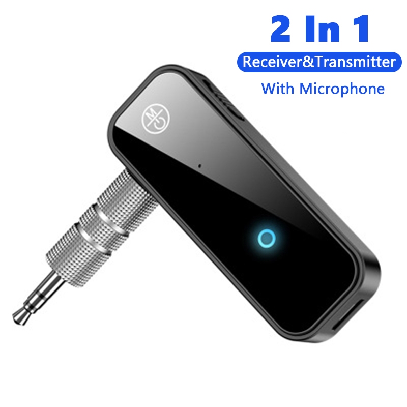 C28 Penerima Pemancar Audio Bluetooth 2-IN-1, AUX Jack 3.5MM dengan Mikrofon Musik Stereo Adaptor Ni