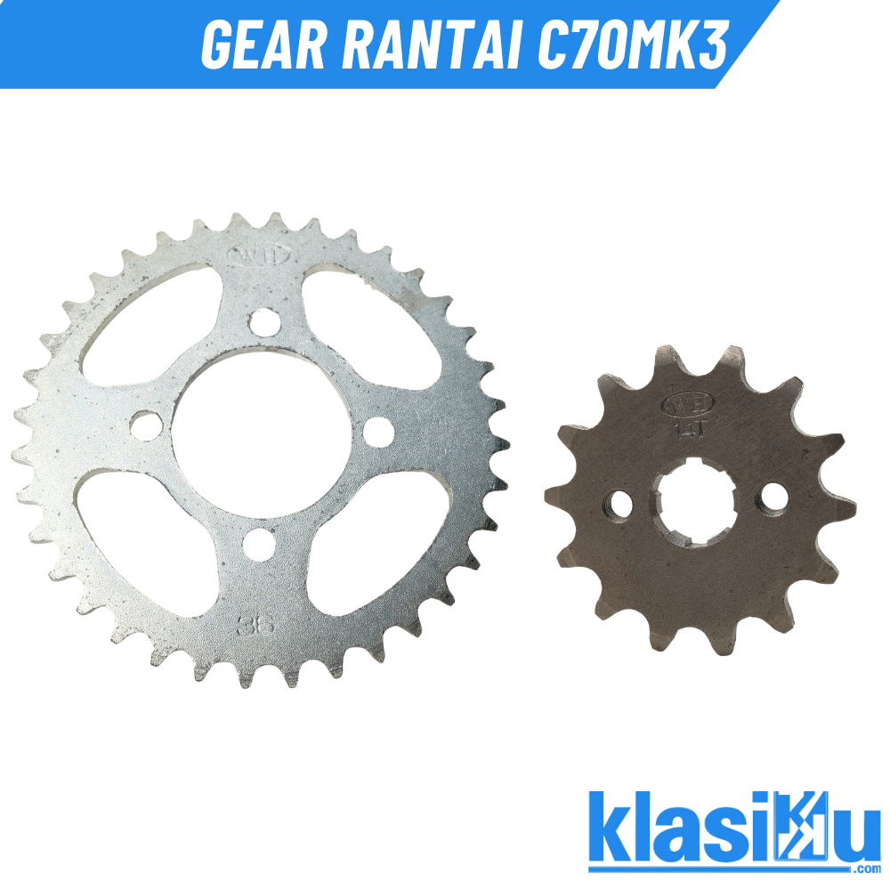 Gear Gir Depan Belakang Honda C70mk3 C70 Mk3 Ukuran 36 T / 14 T Nos