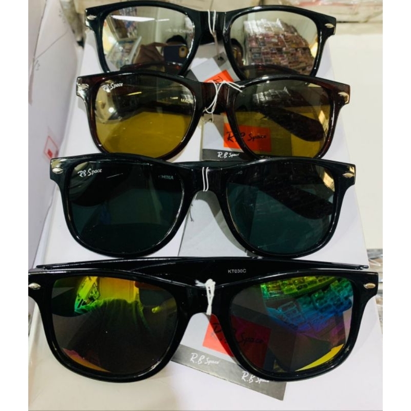 Kacamata Rb space Hitam anti uv bahan tebal