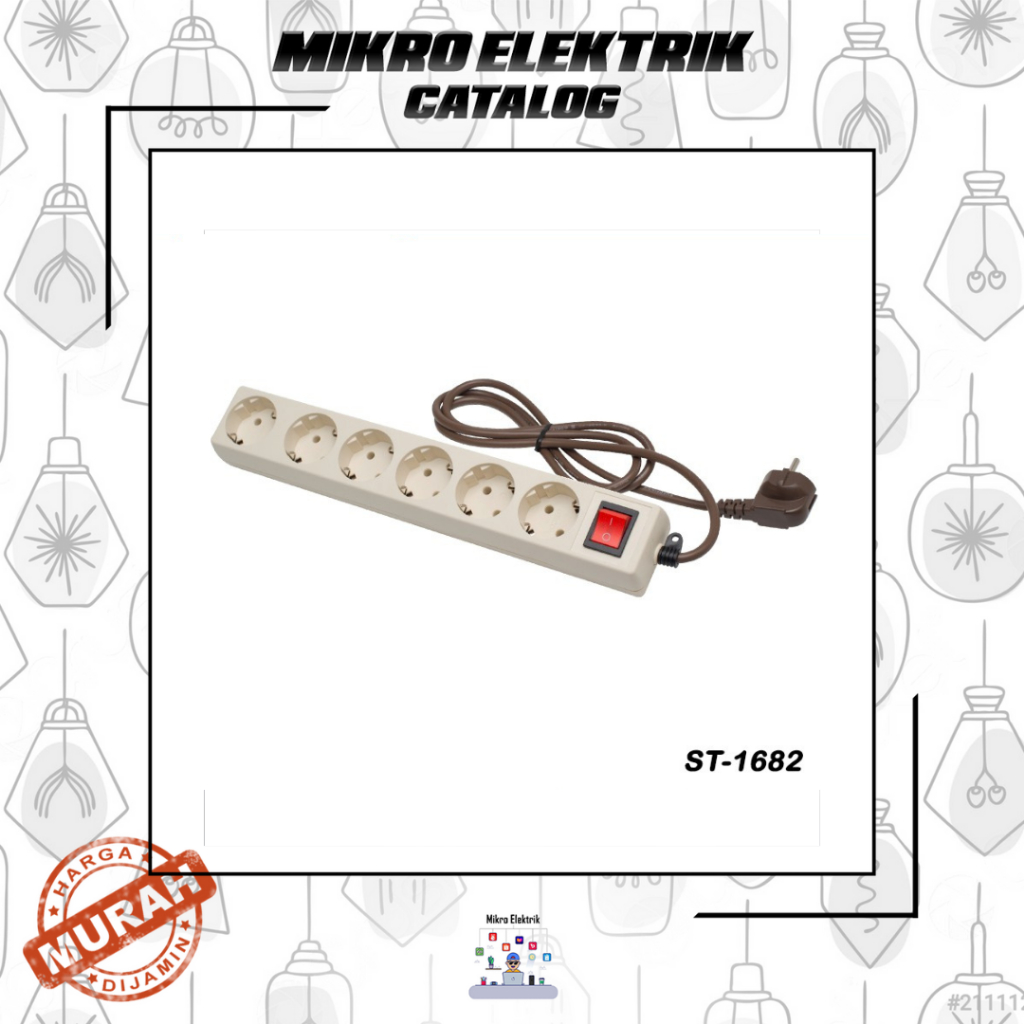 Stopkontak + Kabel UTICON 6 Lubang
