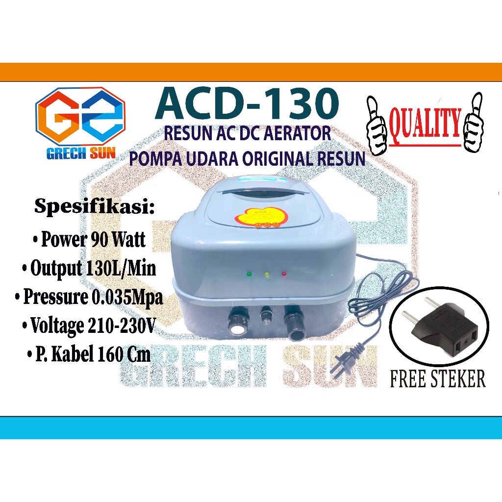 AERATOR ACDC RESUN ACD 130 POMPA UDARA AQUARIUM KOLAM ORIGINAL RESUN
