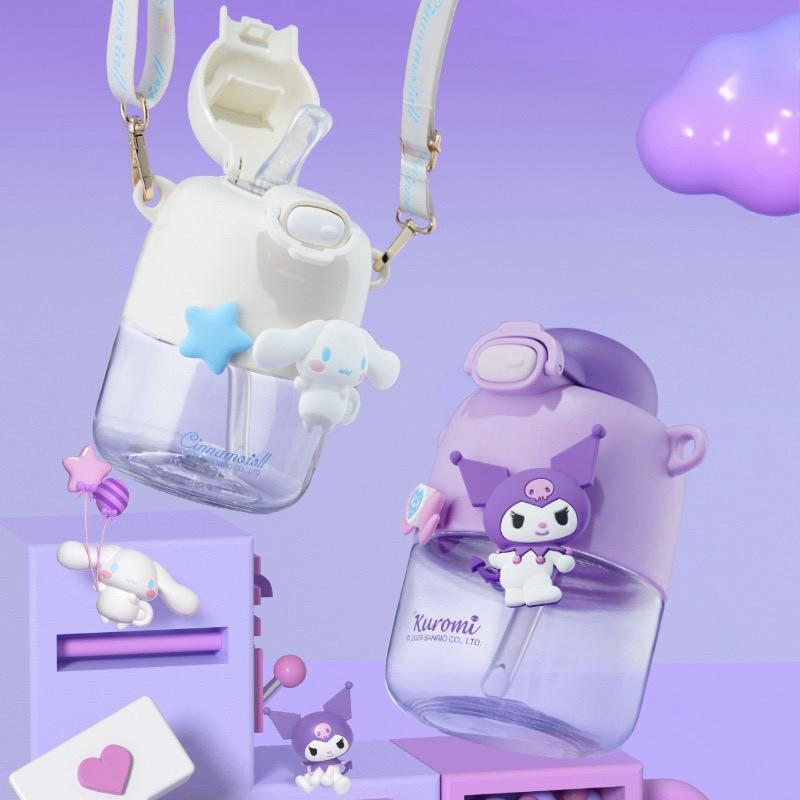 DXUU  Botol Minum Sanrio 550ml Sedot Tritan Motif Melody Cinnamoroll Kuromi Pompompurin