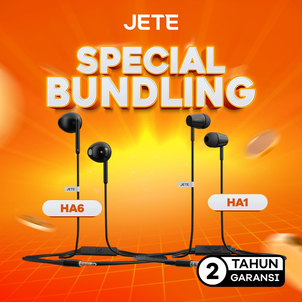 Bundling Headset JETE HA6 + Headset JETE HA1 - Garansi Resmi 2 Tahun