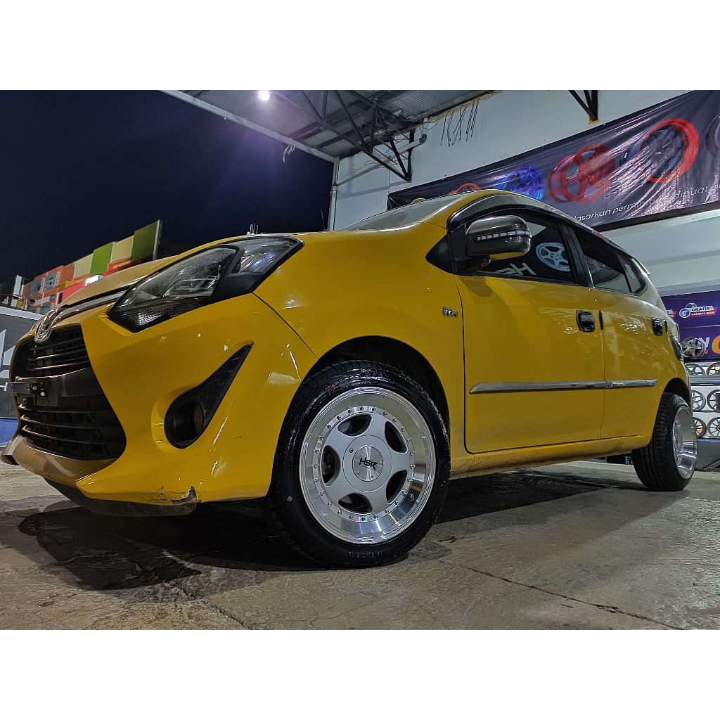 Paketan velg Celong dan ban mobil agya ring 15 HSR PERUGIA R15 lebar 7/8 ban ukuran 195 50 R15 toko 