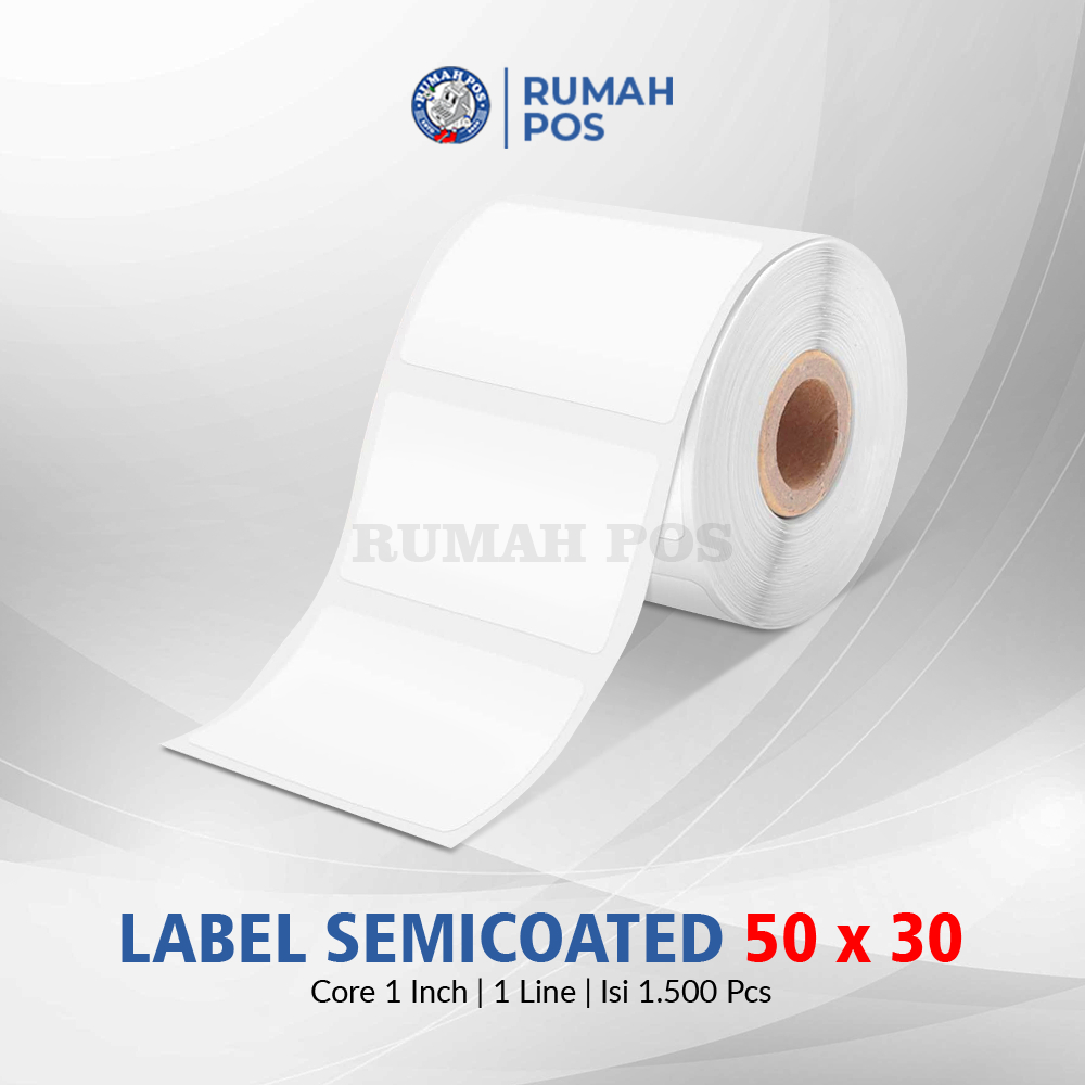 

Label Thermal CODESHOP 50 x 30 mm 1 Line Core 1 Inch Stiker Printer Barcode Isi 1.000 Pcs