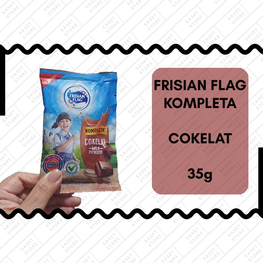 

Frisian Flag Kompleta Cokelat 35g Sachet Susu Bubuk Instan Bendera