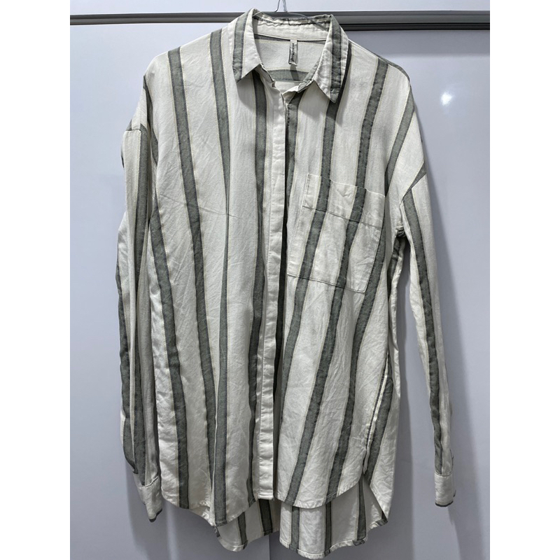 original stradivarius blouse kemeja salur stripes
