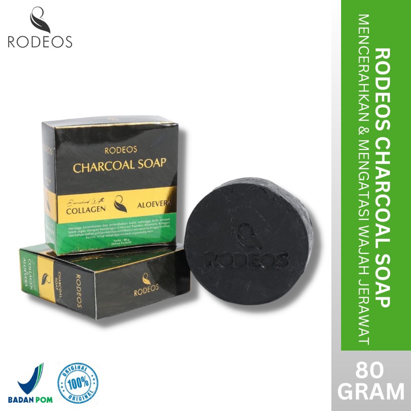 Terlaris Rodeos Bamboo Charcoal Shoap Collagen dan Aloevera Sabun Jerawat Perawatan wajah original