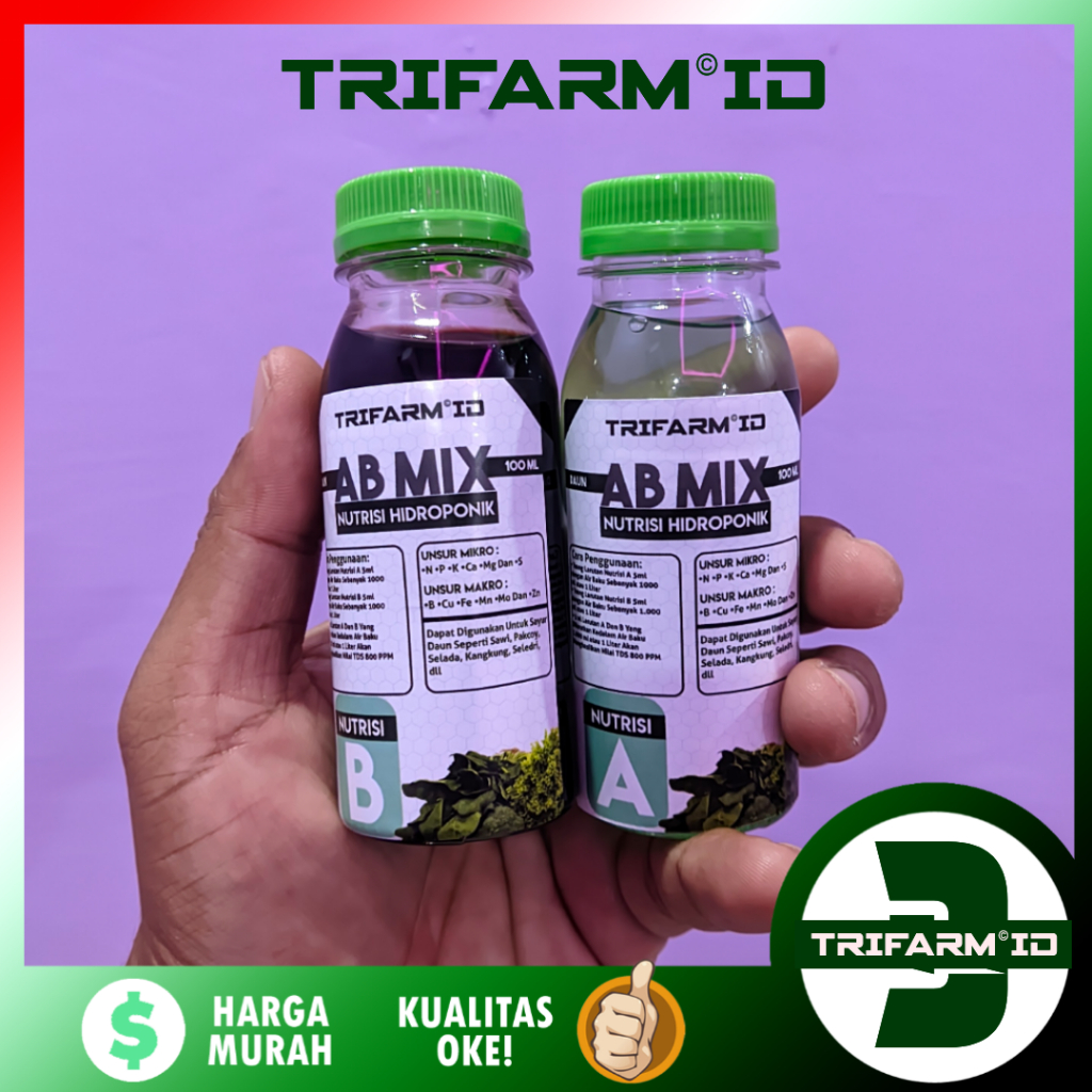 TRIFARM 100 cc AB Mix Nutrisi Hidroponik Cair Sayur Daun