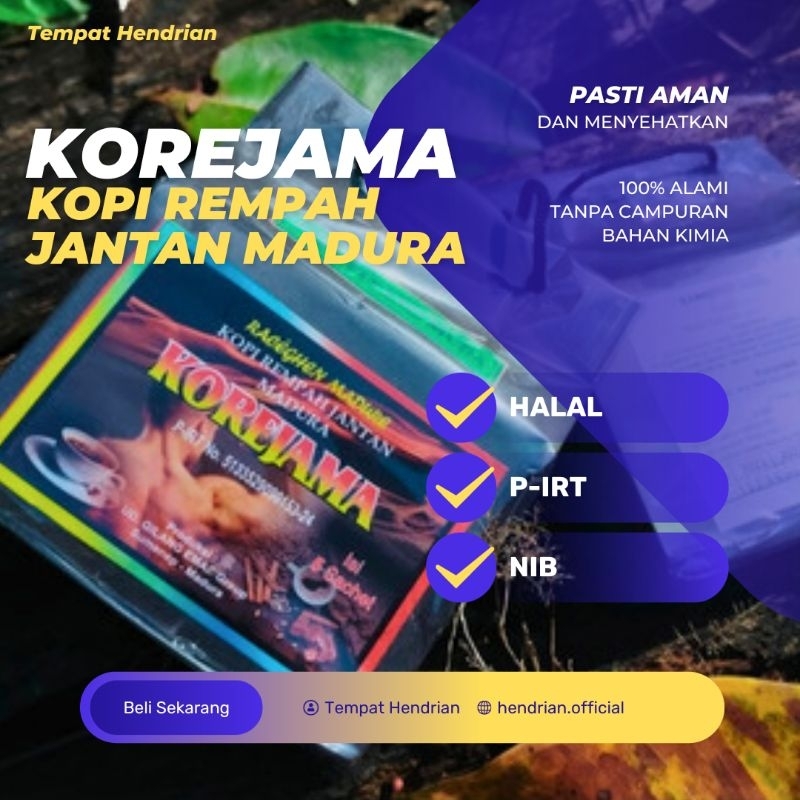 

Kopi Rempah Jantan Madura, Super Kuat Lelaki Plus Pinang Muda KOREJAMA