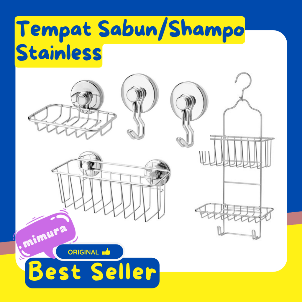 Tempat Sabun Mandi Stainless Tempel Suction Cup Rak Kamar Mandi
