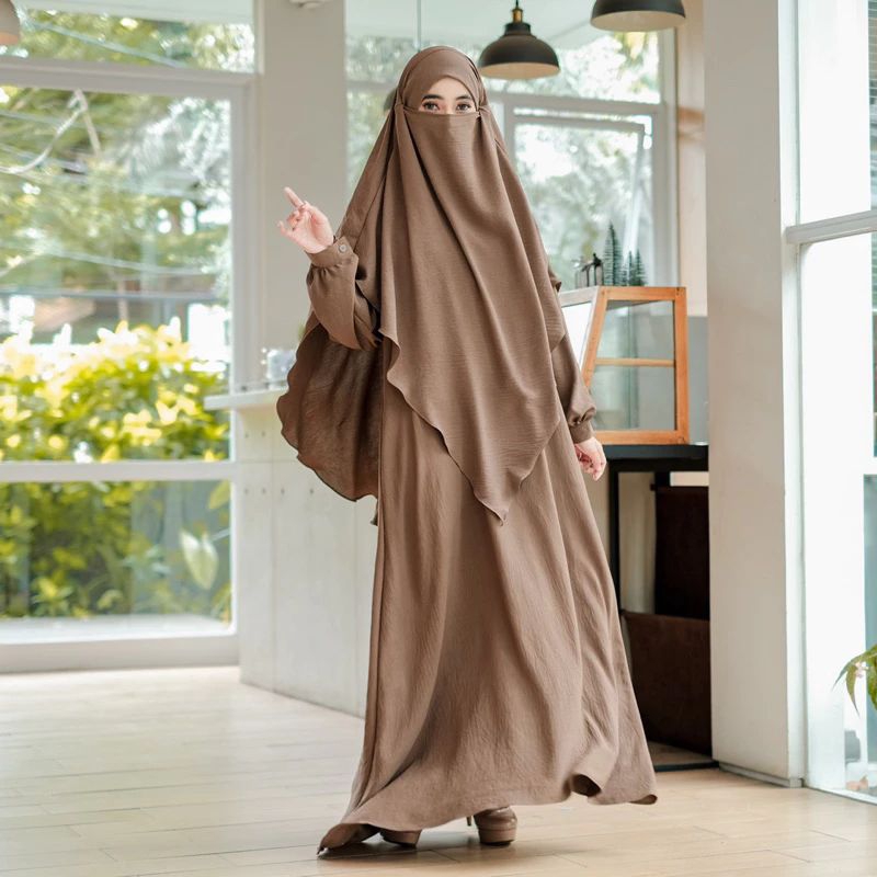 New Deals Gamis Ashiyah Set Crinkle Airflow Premium S-Xxl