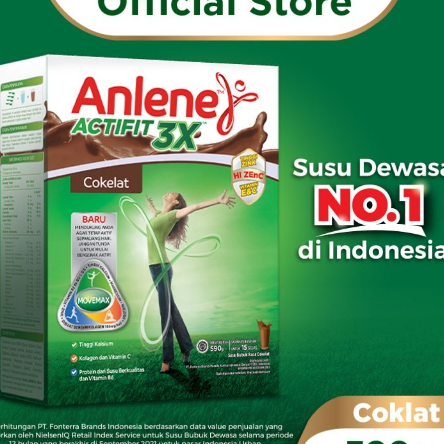 

VPCK7447 ✔✔SALE✔✔ Anlene Actifit 3X Susu Bubuk Dewasa Cokelat 590g - Nutrisi Tinggi Kalsium Untuk Tulang, Sendi, dan Otot