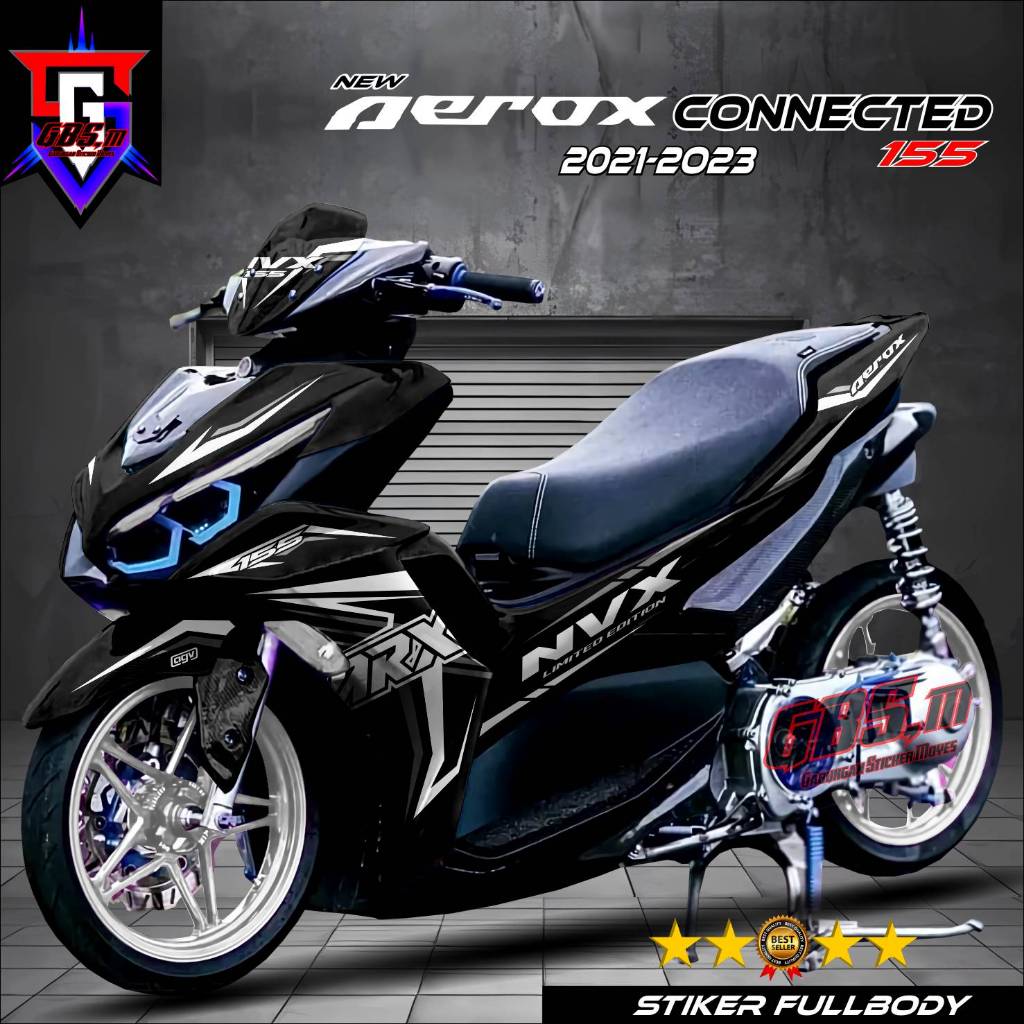 Decal Aerox 155 New Connected Stiker Motor Aerox New 2021 2022 2023 Fullbody Sticker Variasi Fullbod