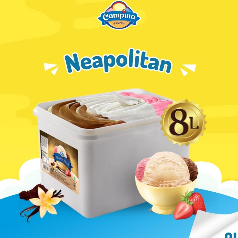 

XYYQ6785 Free Ongkir Ice Cream Campina 8 Liter Neapolitan - Es Krim