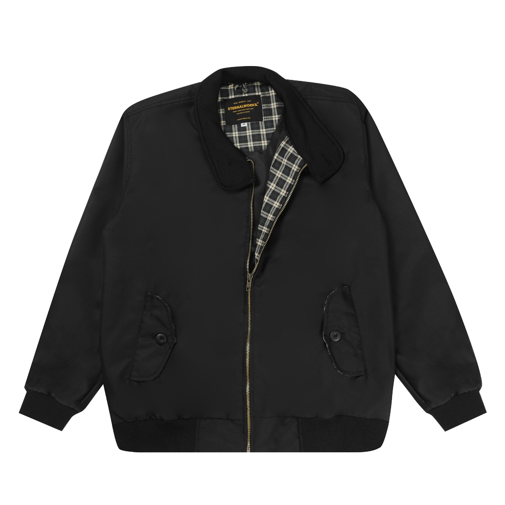 BASIC BLACK HARRINGTON JACKET - ETERNALWORKS JACKET HARRINGTON - HARRINGTON BLACK
