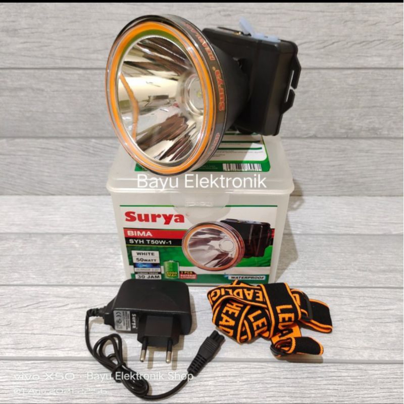 Senter Kepala Cas Surya 50W SYH L505R Senter LED Super Terang Jarak Jauh Anti Air /Senter Kepala LED