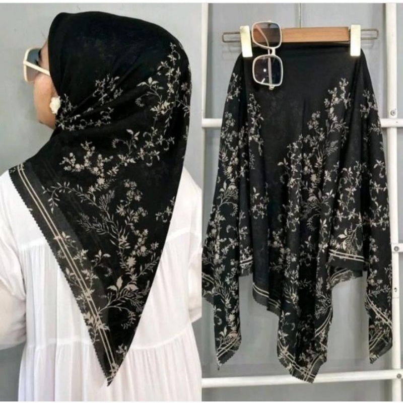 Hijab Segi Empat Voal Motif terbaru