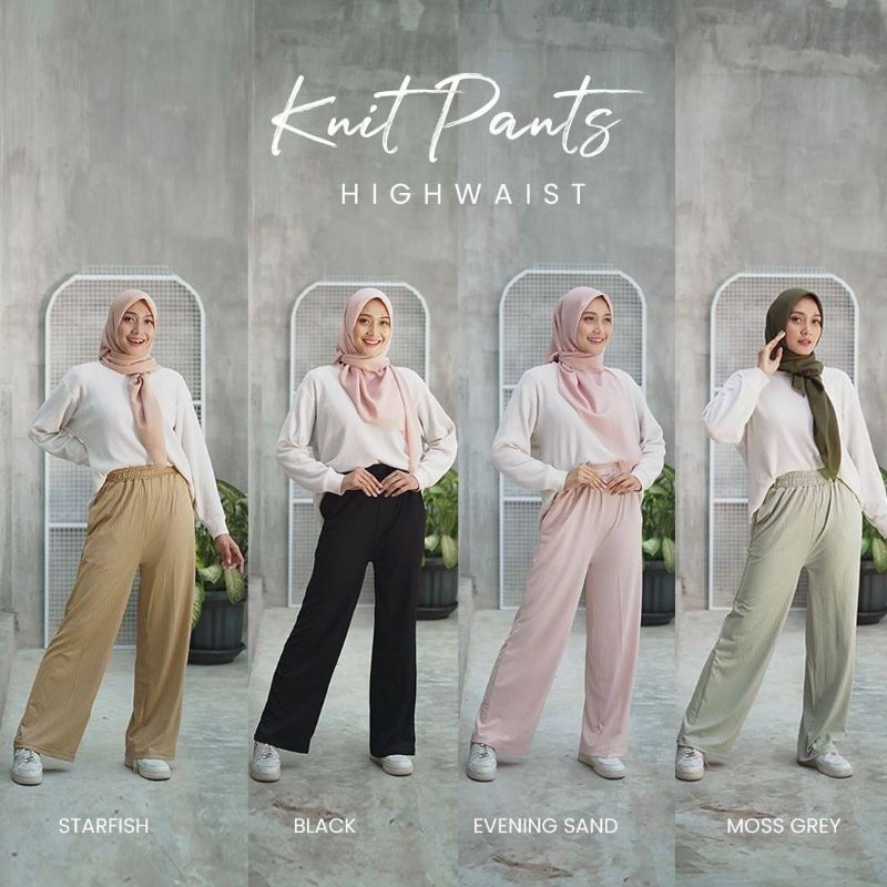 Knit Pants Highwaist / Kulot Knit / Celana Kulot Highwaist