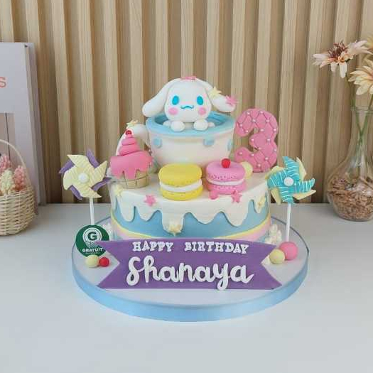 

CAKE TEMA CINNAMOROLL UK 20CM / KUE ULANG TAHUN CUSTOME
