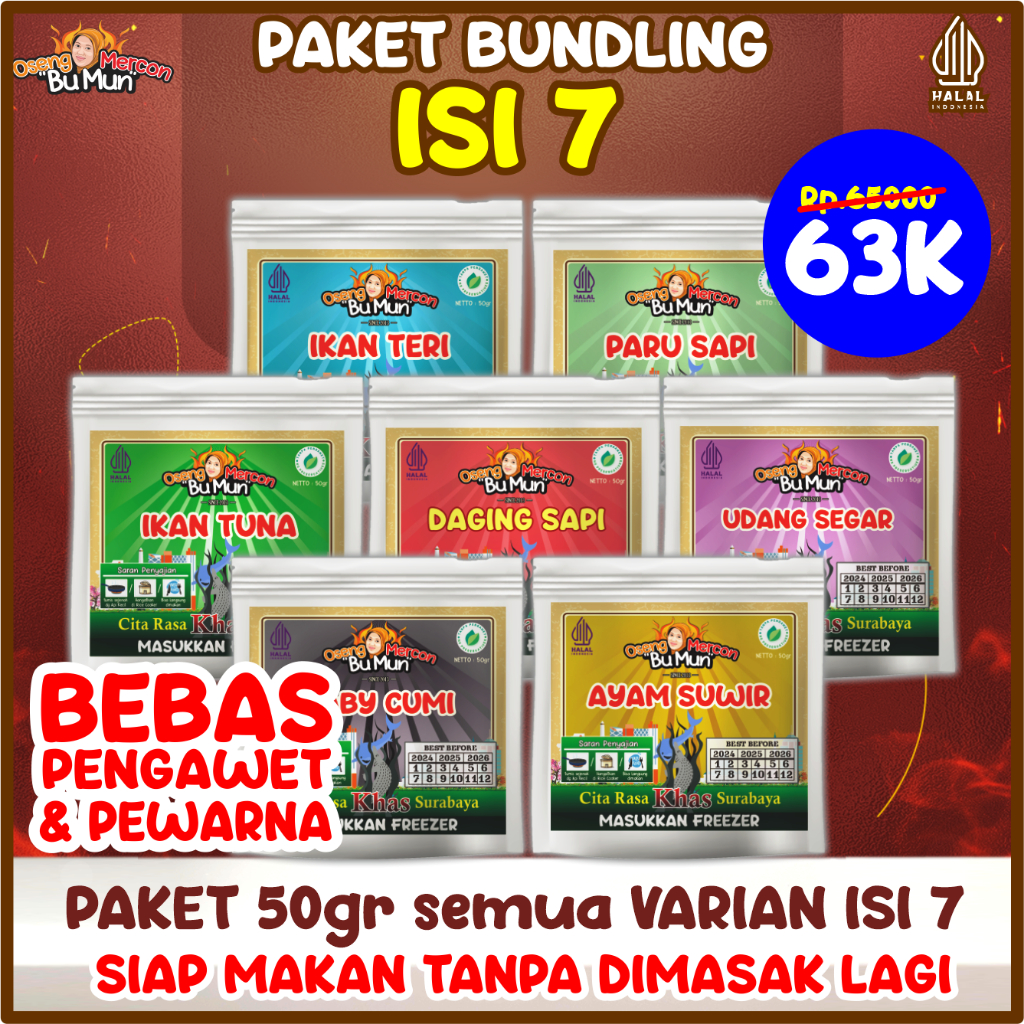 

BUNDLING 50GR ISI 7 OSENG MERCON BU MUN