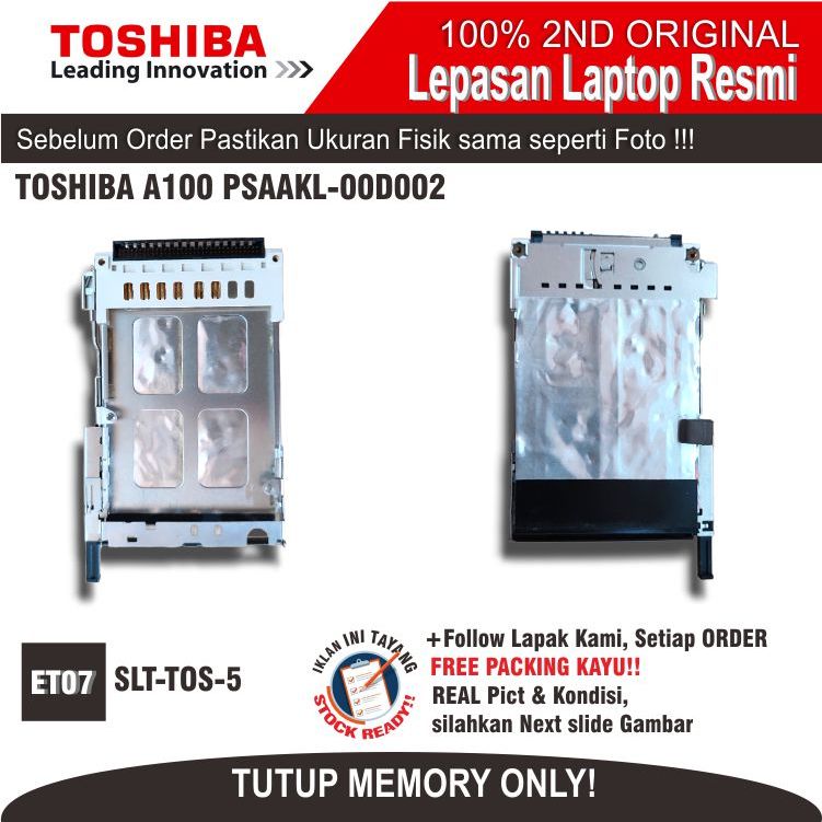 ET07 SLT-TOS-1 PORT SD CARD READER LAPTOP TOSHIBA A100 PSAAKL-00D002