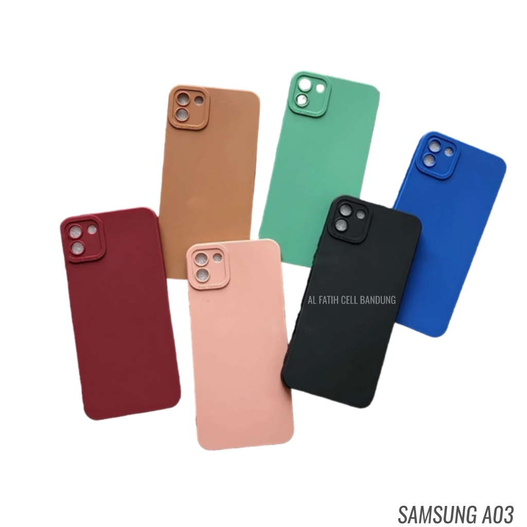 Case Samsung A03 Softcase Pro Camera - Candy Case - Casing Macaron - Case Polos - Silikon Hp