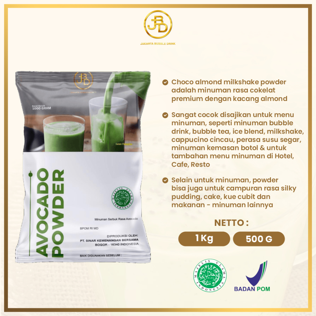 

Ay00! Bubuk Minuman AVOCADO -Jakarta Bubble Drink BPOM&HALAL