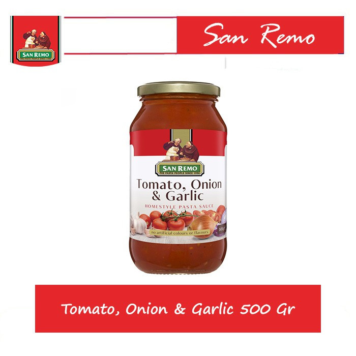 

San Remo Sauce Tomato, Onion, & Garlic 500 Gr