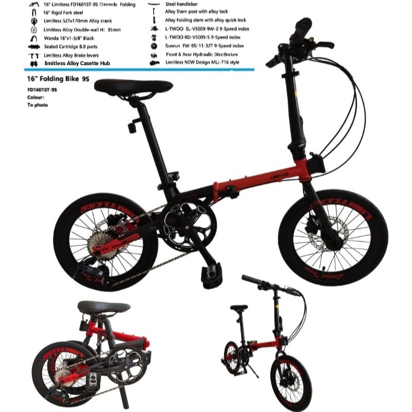 Sepeda 16 Lipat Chromoly Limitless / Sepeda Lipat / Limitless
