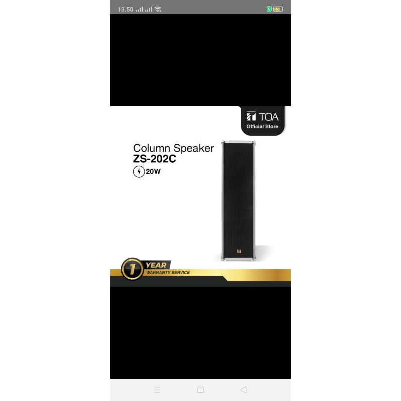speaker column Toa zs202c/zs202c