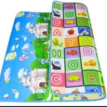 KARPET LANTAI 180 x 200 MOTIF GAMBAR BOLAK BALIK / TIKAR ALAS PIKNIK / SPONS MOTIF GAMBAR KARAKTER M