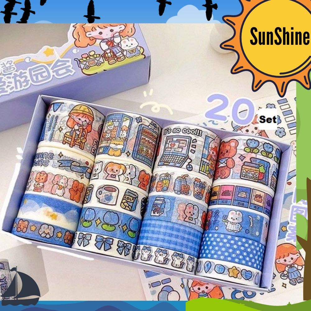 

✨Sunshine Fancy✨ 20 Pcs / Set Washi Tape Selotip Isolasi Paper Motif Cute AT0129