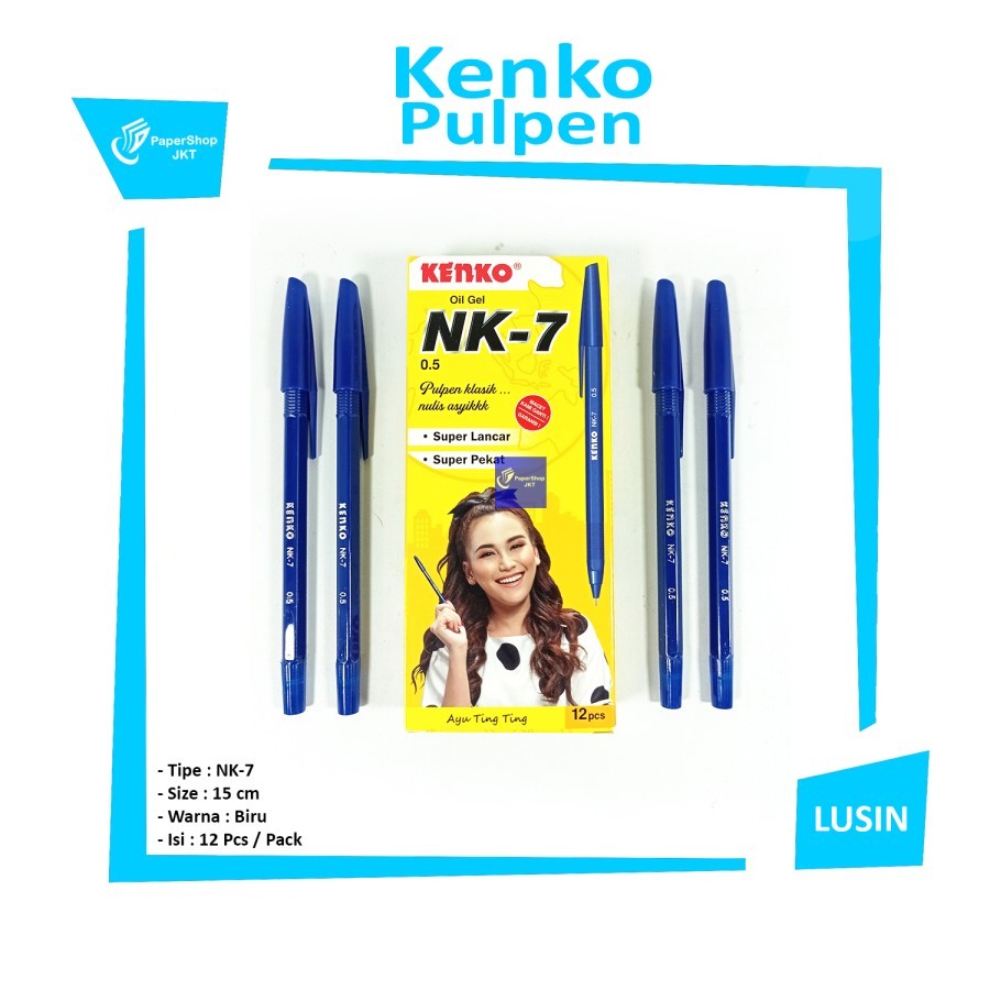 

Pulpen KENKO Pen Oil Gel NK-7 Biru