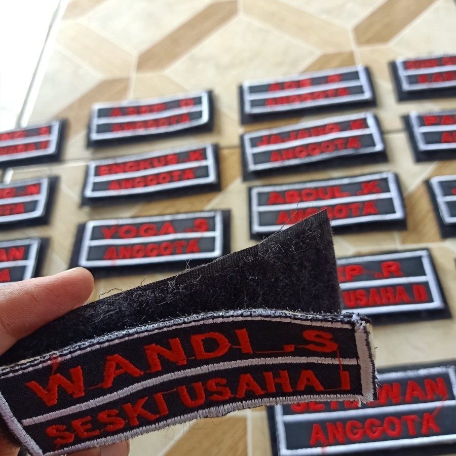 nama 2 tingkat bordir / pakai perekat