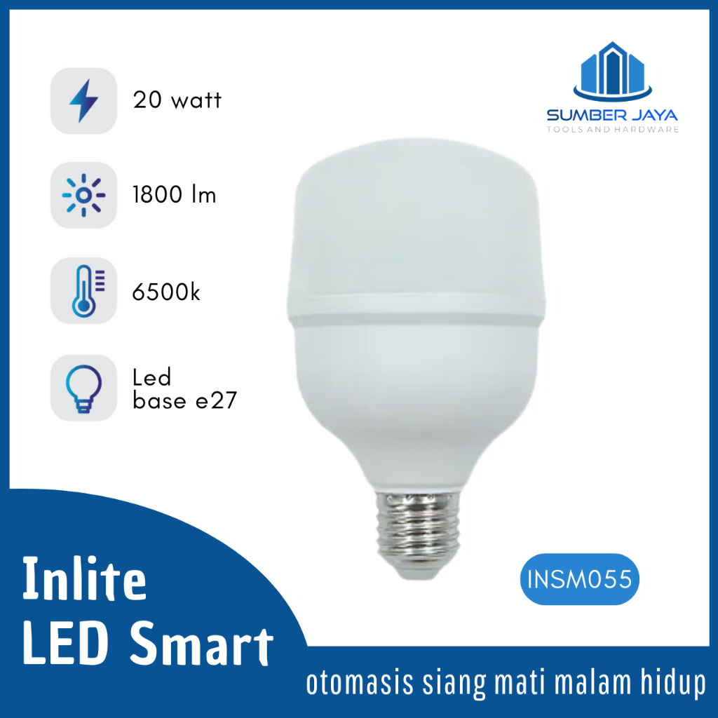 Lampu LED Inlite Sensor Siang Malam 20 Watt Bergaransi