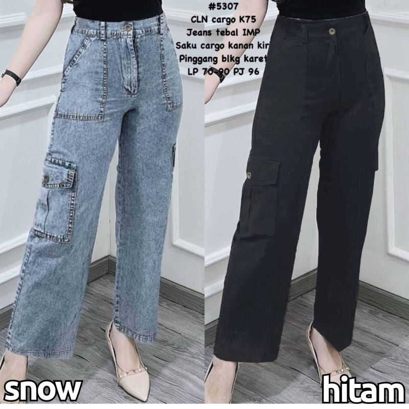 BELIEVE-NEW CELANA PANJANG JEANS TEBAL IMPORT LP 70-90CM VS-5307 / CELANA JEANS WANITA / JEANS WANIT