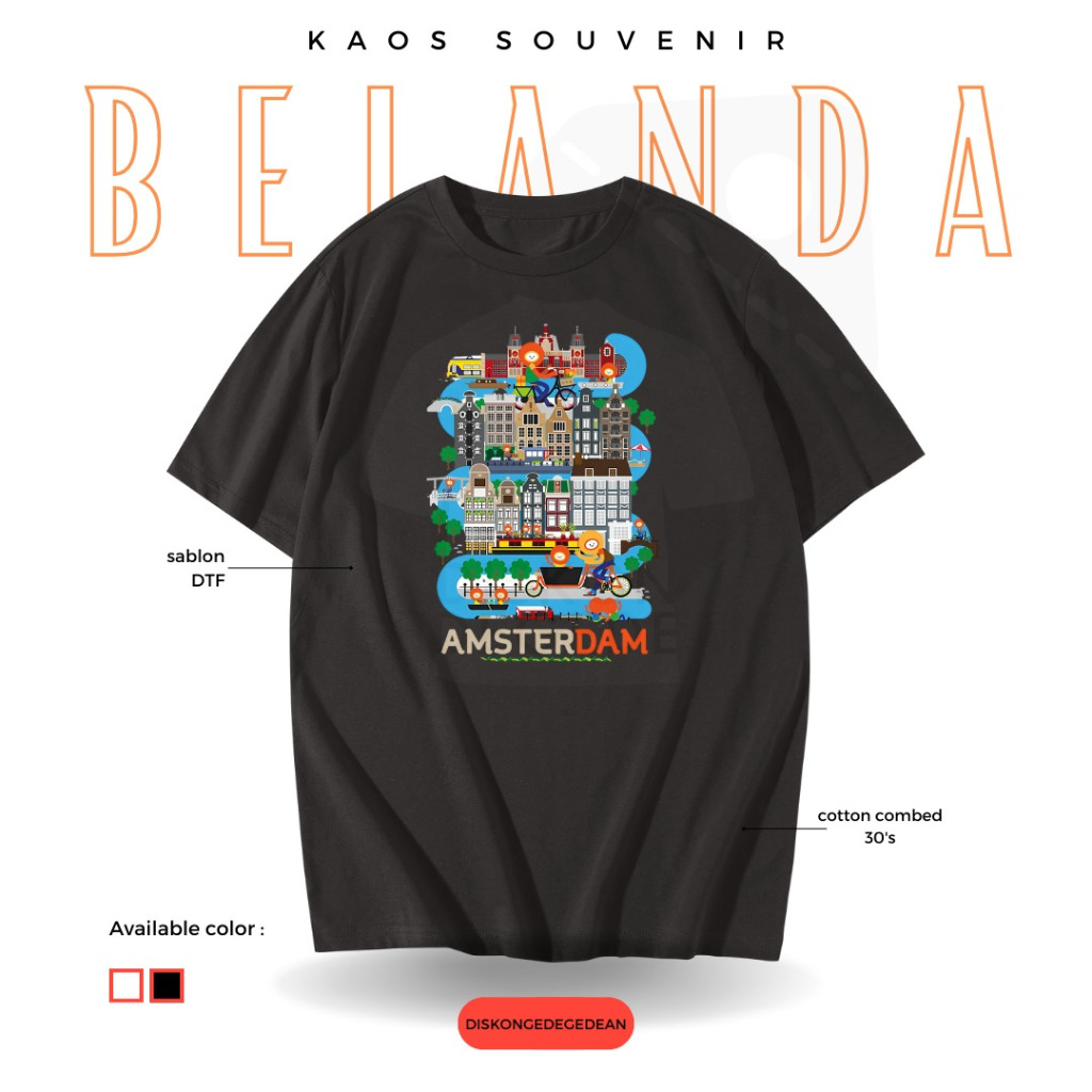 Diskongedegedean Kaos Belanda Holland Amsterdam, Baju Belanda Amsterdam Tshirt Belanda Holland 6