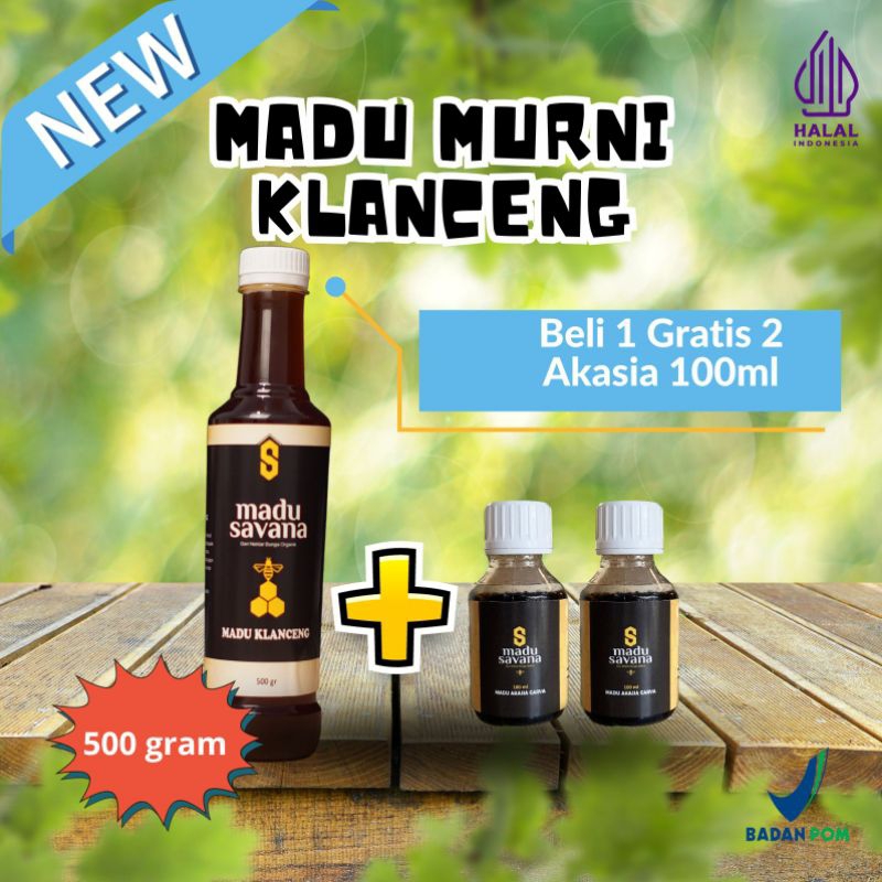 

promo 11.11 madu klanceng gratis 2 botol akasia 200 ml