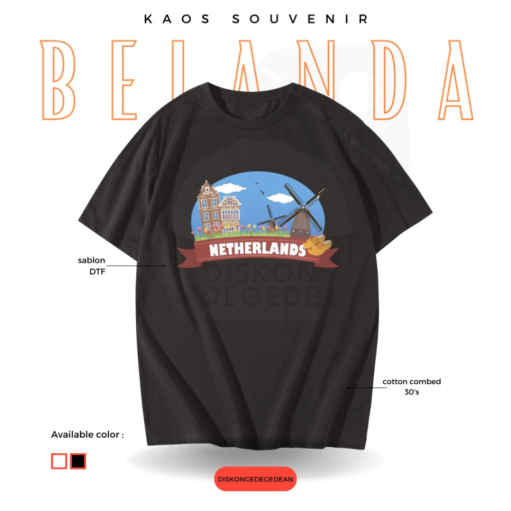Diskongedegedean Kaos Belanda Holland Amsterdam, Baju Belanda Amsterdam Tshirt Belanda Holland 9
