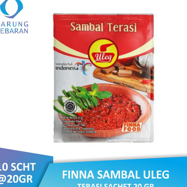 

☊↕⁑ Finna Sambal Uleg Terasi Sachet (10 x 21gr) Model Baru